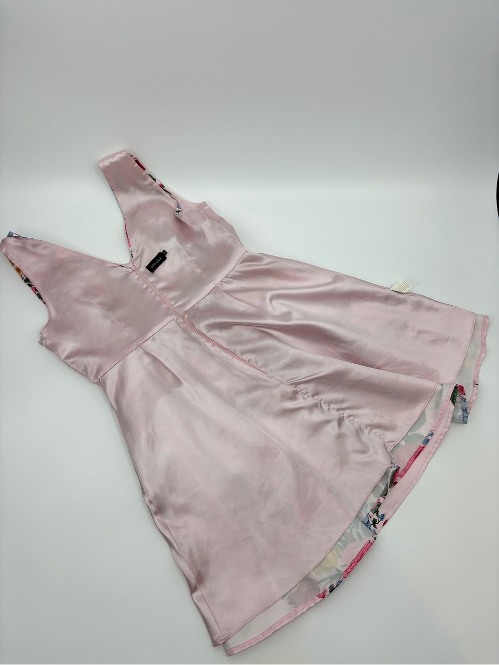 Liza Luxe Mini Dress Sleeveless Pink Floral Dress - Picture 12 of 14